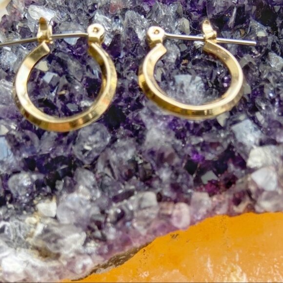 CLASSIC MINI DAINTY GOLD HOOPS - Picture 1 of 2